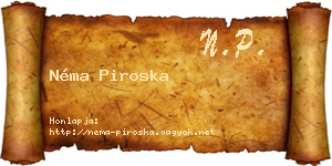 Néma Piroska névjegykártya