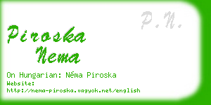 piroska nema business card