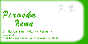 piroska nema business card